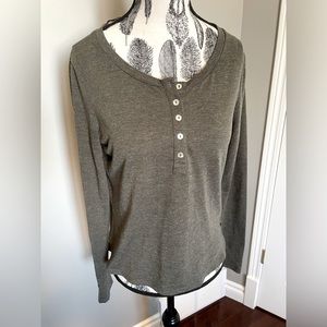 Roots Olive Green Long Sleeve Henley Top